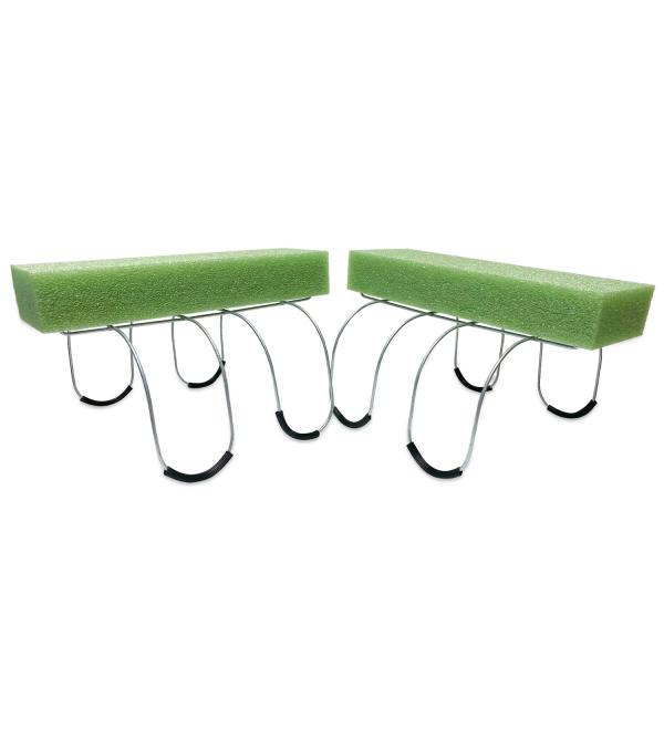 2 Pack 12 Inch Wire Rustproof Galvanized Gravestone Saddle Cemetery Headstone Saddle with Foam Attached