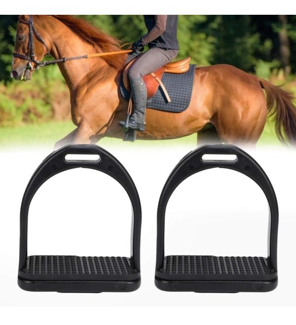 2Pcs Horse Stirrup Plastics Horse Riding Stirrup High Strength Equestrian Stirrups with Non-slip Rubber Pad (Big)