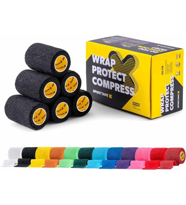 6 Rolls SPORTTAPE Self-Adhesive Football Sock Tape