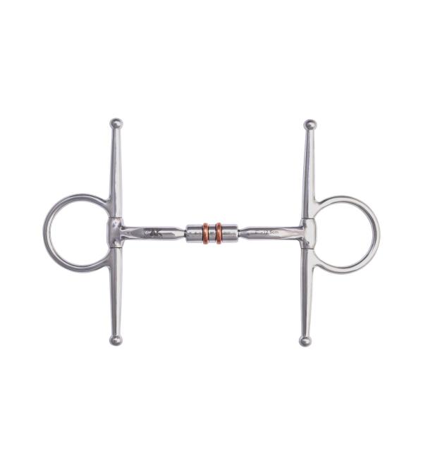 AK Full Cheek Rotary Double Cooper Roller Snaffle Horse Bit AKRS-2612 (6.00 inch Silver) 6.00'' silver