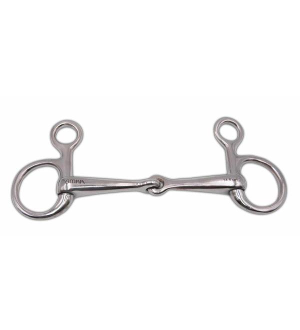 AMKA Baucher bridle Baucher bit solid single jointed 12 5