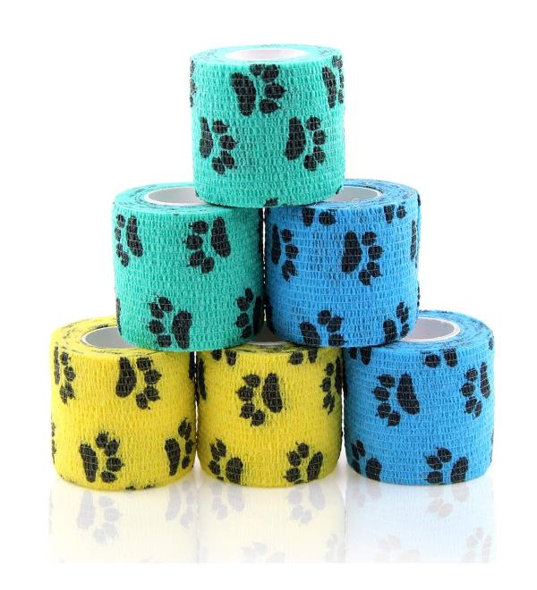 AUPCON Vet Wrap Cohesive Bandages Bulk Self Adhesive Bandage Wrap Self Adherent Wrap Non-Woven for Dogs Pet Animals & Ankle Sprains & Swelling 2 Inch x 5 Yards (2 Inch Claw)