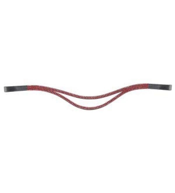 HKM 102104-10-Full browband with wave black red Full