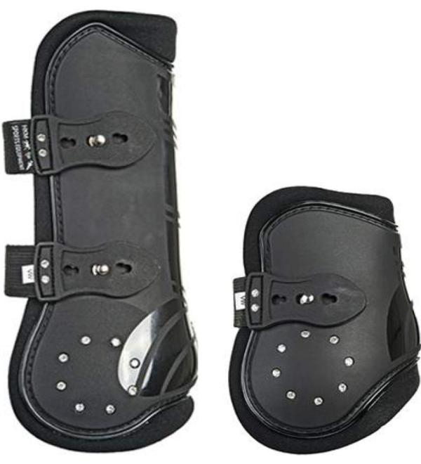 HKM 549196 Tendon Boots and Fetlock Boots Set of 4 -Diamonds- Thoroughbred/Warmblood Black Black Thoroughbred/Warmblood