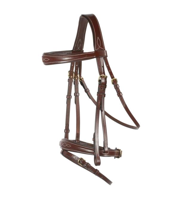 HORZE Horse Bridle Sion English Noseband Bridle and Reins Brown P (P) Pony Brown