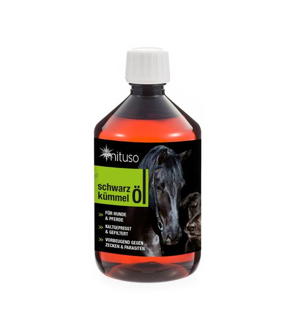 mituso black cumin oil 500ml for dogs & horses cold-pressed & 100% pure 1 pack (1x 500ml) for natural coat care