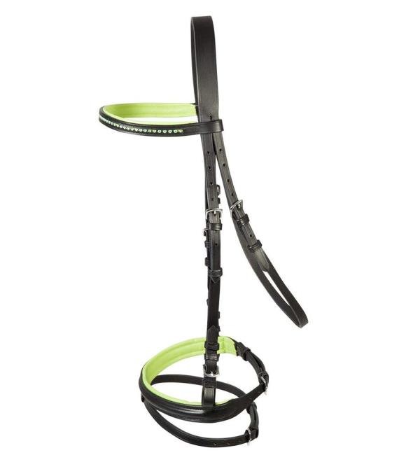 PFIFF bridle Staines black-green Pony Pony Black / Green