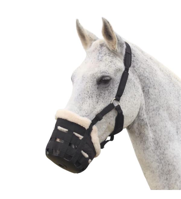Shires Deluxe Comfort Grazing Muzzle Black Cob