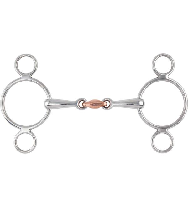 Shires Two Ring Copper Lozenge Gag Bit S/Steel 11.4 cm