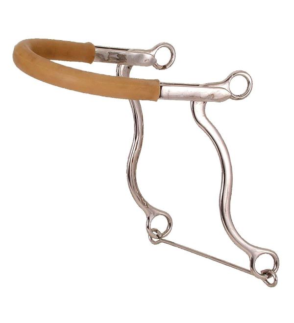 Tough 1 Kelly Silver Star Hackamore with rubber tube Pony Size
