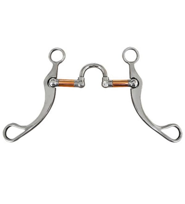 Voragrl Stainless Steel Snaffle Bit Training Equipment for Mouth Training Bit with Copper Port