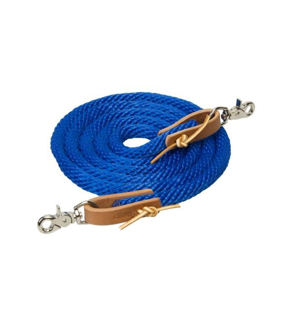 WEAVER Leather Cord Reins 5/8" x 8' Blue