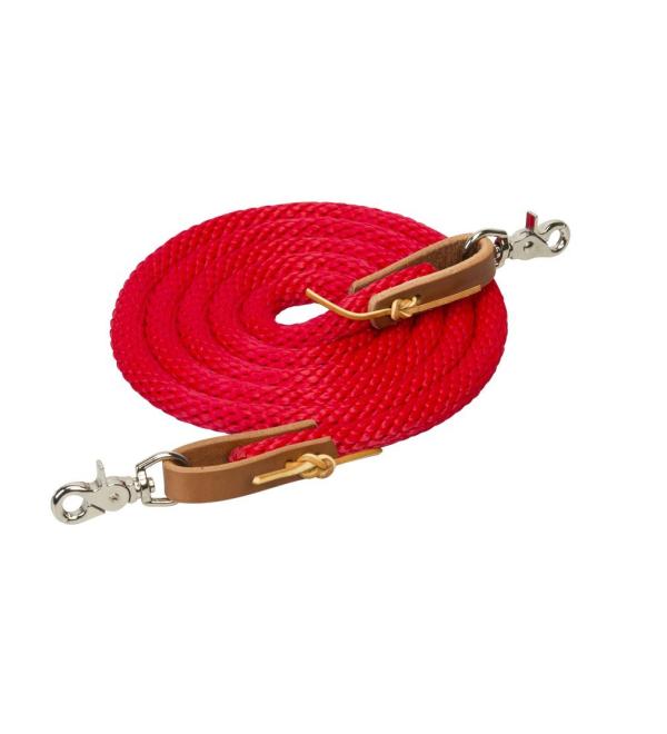 WEAVER Leather Cord Reins 5/8" x 8' Red