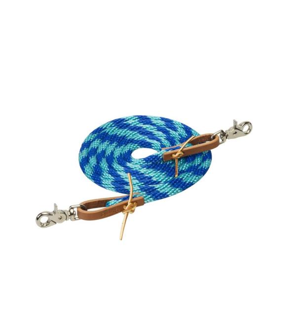 WEAVER Leather Poly Roper Reins 3/8 Inches Dazzling Blue/Turquoise