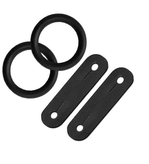 YNR PEACOCK SAFETY IRONS STIRRUPS RUBBER RINGS & LEATHER CLIPS TABS REPLACEMENT 1 PAIR
